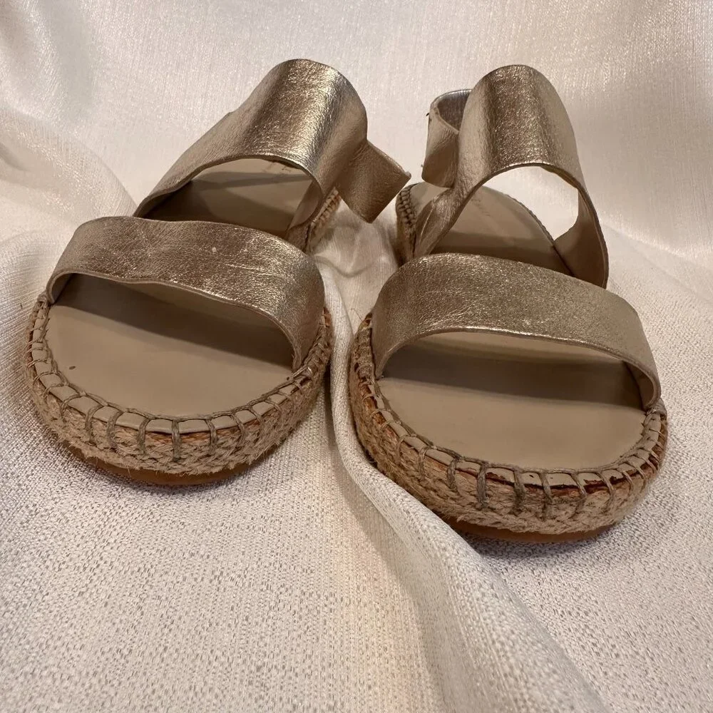 Cole Haan Metallic Gold Espadrille Sandals